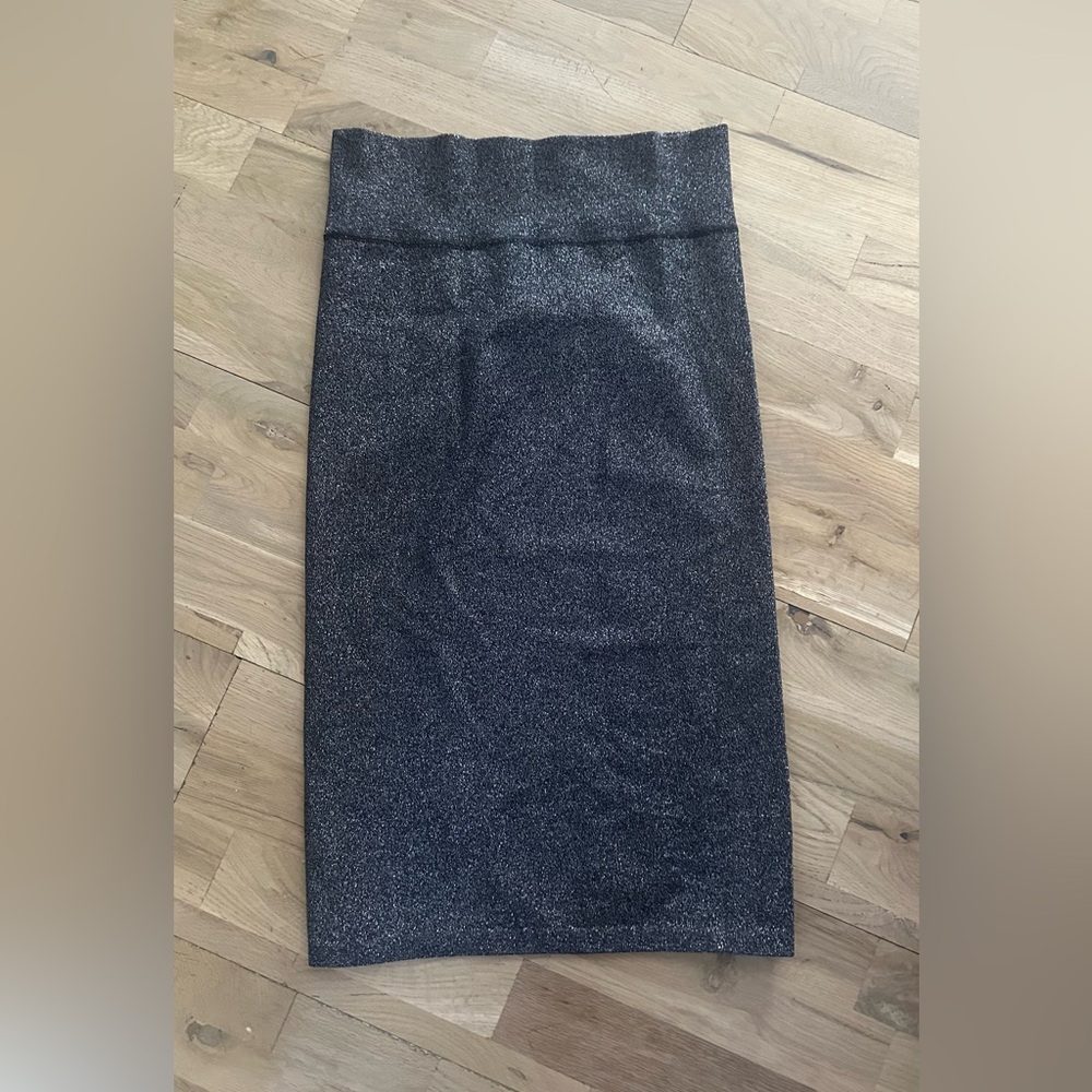 aerie Metallic Charcoal Pencil Skirt